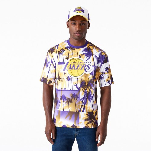 New Era NBA Palm Tree Mesh Los Angeles Lakers T-Shirt Yellow XXL