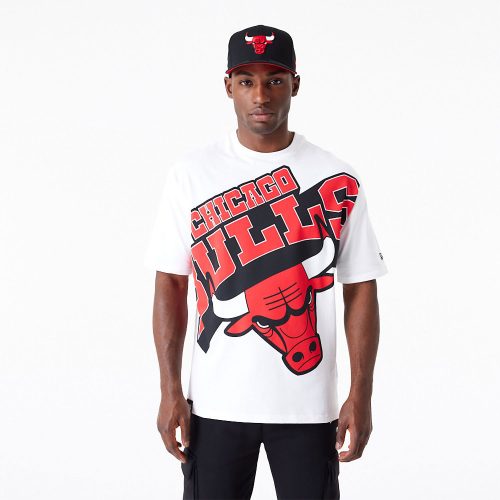 New Era NBA Large Wordmark Chicago Bulls Oversized T-Shirt White M