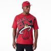 New Era NBA Large Wordmark Miami Heat Oversized T-Shirt Red