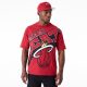 New Era NBA Large Wordmark Miami Heat Oversized T-Shirt Red L