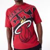 New Era NBA Large Wordmark Miami Heat Oversized T-Shirt Red L