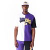 New Era NBA Half Pinstripe LA Lakers Oversized T-Shirt Purple XXL