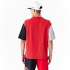 New Era NBA Half Pinstripe Chicago Bulls Oversized T-Shirt Red M