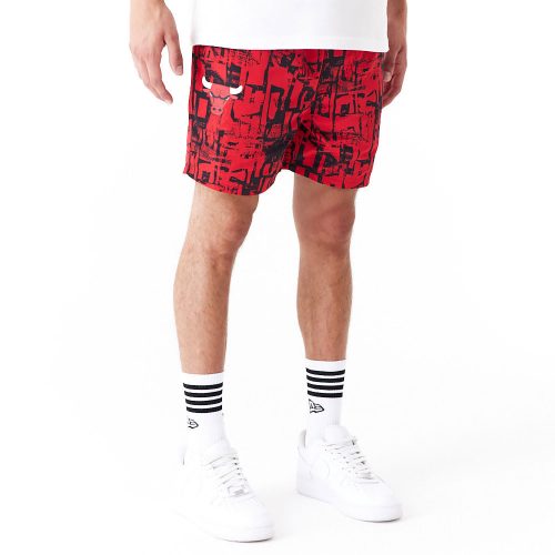 New Era NBA All Over Print Chicago Bulls Shorts Red L