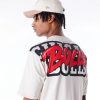 New Era NBA Chicago Bulls Wordmark Stone Oversized T-Shirt White XXL