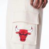 New Era NBA Chicago Bulls Wordmark Fleece Cargo Joggers White M