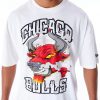 New Era Chicago Bulls Graphic Drop Shoulder Tee White