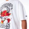 New Era Chicago Bulls Graphic Drop Shoulder Tee White