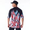 New Era NBA Flame Chicago Bulls Oversized T-Shirt Black