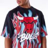 New Era NBA Flame Chicago Bulls Oversized T-Shirt Black XL