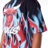 New Era NBA Flame Chicago Bulls Oversized T-Shirt Black XL