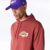 New Era League Essential Los Angeles Lakers Oversized Pullover Hoodie Brown M