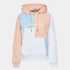 KARL KANI SIGNATURE BLOCK HOODIE DUSTY ROSE/LIGHT BLUE/WHITE M