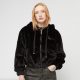 Karl Kani Metal Signature Vegan Fur Zip Hoodie Jacket Black