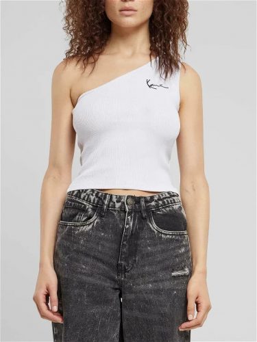 Karl Kani Chest Signature Essential Asymmetric Rib Top white S