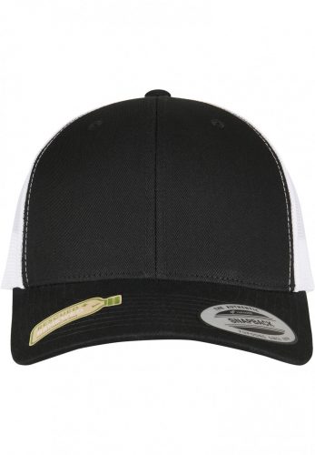 FLEXFIT YP CLASSICS RECYCLED RETRO TRUCKER CAP 2-TONE BLACK/WHITE