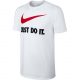 NIKE NSW JDI SWOOSH  TEE WHITE/UNIVERSITY RED