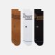 STANCE BASIC 3 PACK CREW WHITE/BLACK/BROWN L