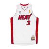 MITCHELL & NESS NBA DWYANE WADE MIAMI HEAT AUTHENTIC FINALS JERSEY WHITE