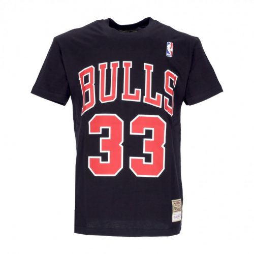 MITCHELL & NESS NBA NAME & NUMBER CHICAGO BULLS SCOTTIE PIPPEN TEE BLACK