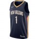 NIKE X NBA ZION WILLIAMSON NEW ORLEANS PELICANS SWINGMAN JERSEY COLLEGE NAVY/CLUB GOLD/WILLIAMSON ZION