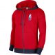 NIKE BROOKLYN NETS COURTSIDE FULL ZIP FLEECE HOODIE UNIVERSITY RED/COLLEGE NAVY