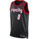 NIKE X NBA DAMIAN LILLARD PORTLAND TRAIL BLAZERS DRI FIT SWINGMAN JERSEY BLACK/UNIVERSITY RED/LILLARD DAMIAN