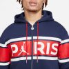 JORDAN PSG FULL ZIP FLEECE HOODIE MIDNIGHT NAVY/WHITE