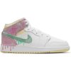 AIR JORDAN 1 MID SE (GS) WHITE/GREEN GLOW-ARCTIC PUNCH