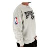 NIKE BROOKLYN NETS COURTSIDE 75TH FLEECE CREW BIRCH HEATHER/WHITE/BLACK