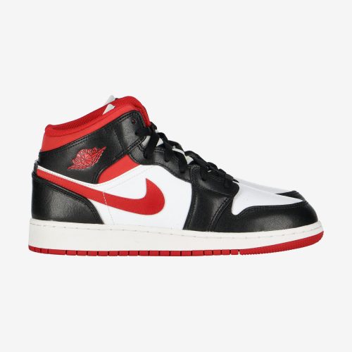 AIR JORDAN 1 MID (GS) WHITE/GYM RED-BLACK