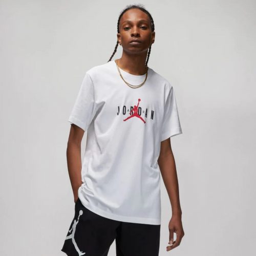 JORDAN JDN AIR STRETCH SS TEE WHITE/BLACK/GYM RED