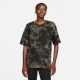 JORDAN WOMENS HERITAGE OVERSIZE AOP TEE OLIVE GREY/BLACK