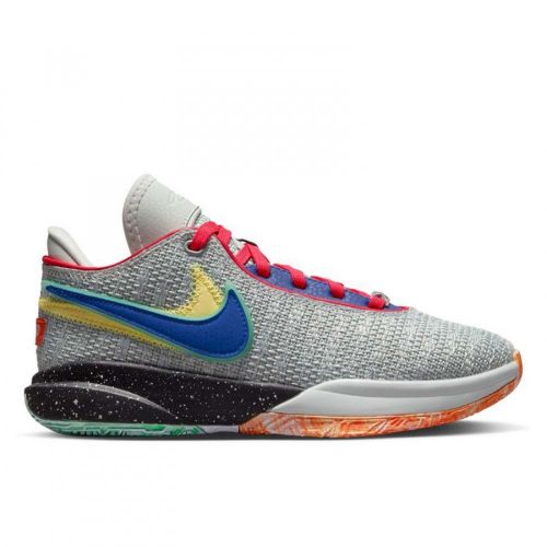 NIKE LEBRON XX KIDS SHOES (GS) LIGHT SILVER/LEMON CHIFFON/HOT PUNCH/HYPER ROYAL 355