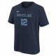 NIKE NBA MEMPHIS GRIZZLIES JA MORANT BOYS ICON N&N TEE COLLEGE NAVY