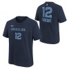 NIKE NBA MEMPHIS GRIZZLIES JA MORANT BOYS ICON N&N TEE COLLEGE NAVY