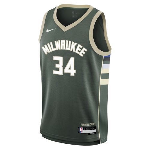 NIKE NBA MILWAUKEE BUCKS GIANNIS ANTETOKOUNMPO BOYS ICON SWINGMAN JERSEY FIR L