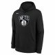 NIKE X NBA BROOKLYN NETS BOYS NK FLC PO ESSNTL HOODIE BLACK