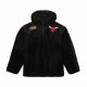 MITCHELL & NESS CHICAGO BULLS NBA POLAR FLEECE 1/4 ZIP PULLOVER HOODIE BLACK L