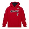 MITCHELL & NESS NBA HOF FLEECE HOOIE HEAT DWYANE WADE SCARLET L