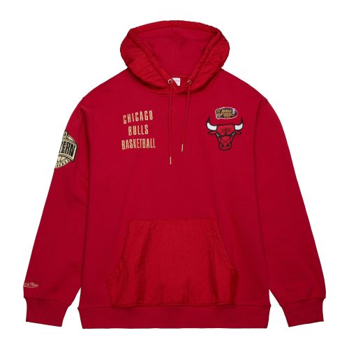 MITCHELL & NESS NBA TEAM OG 2.0 FLEECE HOODIE VINTAGE LOGO CHICAGO BULLS SCARLET