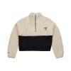 MITCHELL & NESS CHICAGO BULLS NBA W COZYFIELD HALF ZIP PULLOVER CREAM L