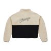 MITCHELL & NESS CHICAGO BULLS NBA W COZYFIELD HALF ZIP PULLOVER CREAM M