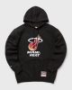 MITCHELL & NESS MIAMI HEAT Mens Hooded Short Sleeve Black