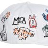 MITCHELL & NESS NBA MIAMI HEAT HAND DRAWN SNAPBACK WHITE