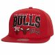 MITCHELL & NESS CHICAGO BULLS NBA CHAMP STACK SNAPBACK RED ONE