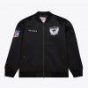 Mitchell & Ness NFL Team Leader Satin Bomber Vintage Logo Oakland Raiders Black XXL