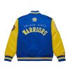 Mitchell & Ness NBA Primetime Heavyweight Satin Jacket Vintage Logo Golden State Warriors Royal L