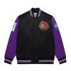 Mitchell & Ness NBA Primetime Heavyweight Satin Jacket Vintage Logo Toronto Raptors Black