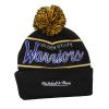 MITCHELL & NESS GOLDEN STATE WARRIORS SCRIPT POM BEANIE HWC Knit Pom - Cuff Black